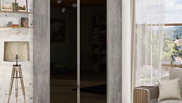 Угловой шкаф-купе 1,1 м ДСП с цветным стеклом