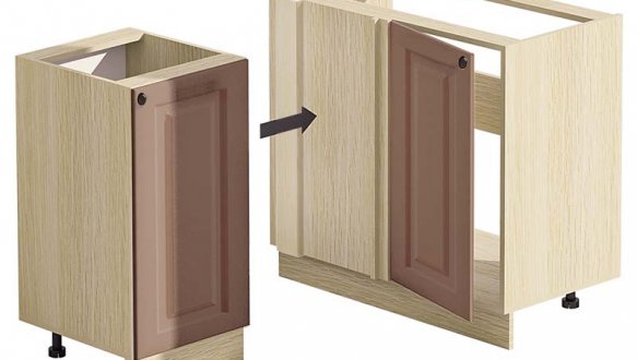 Тумба нижняя Н110х60.82.1Д. угол. Мойка Атланта глянец