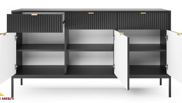 Комод Чорний/Чорні ніжки KSZ154 Nova 2