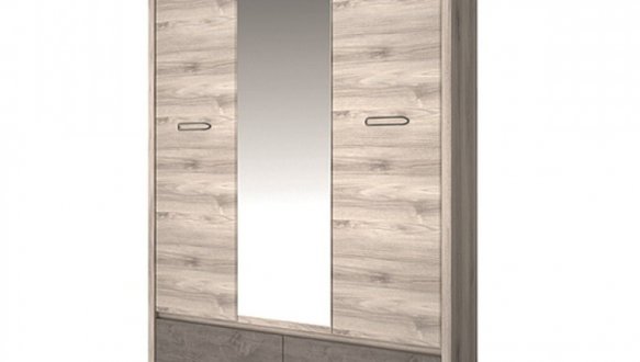 Шафа з дзеркалом 3D4S Mebelbos Jazz 3 дверна веллінгтон 127 см