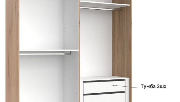 Шкаф-купе с зеркалом Миромарк Белла 2 дверный белый 200 см 4