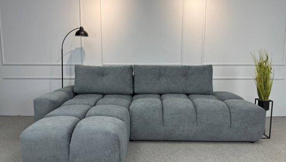 Кутовий диван розкладний крокуюча єврокнижка Елізіум Сапфір 277 см 37