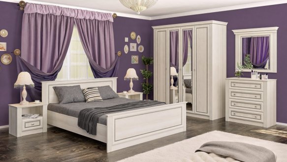 Спальня Bristol New/Брістоль Нью Mebel Service №2 з комодом 4S та дзеркалом