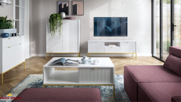 Комод Нова / Nova K104 високий Білий/Золоті ніжки 6