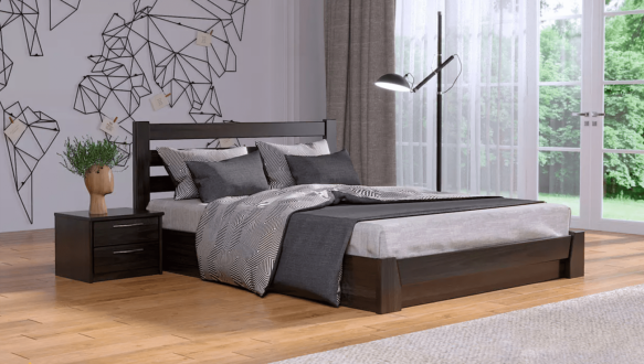 Кровать деревянная Эстелла Селена с подьемным механизмом и нишей для белья Щит / Массив Бук 5