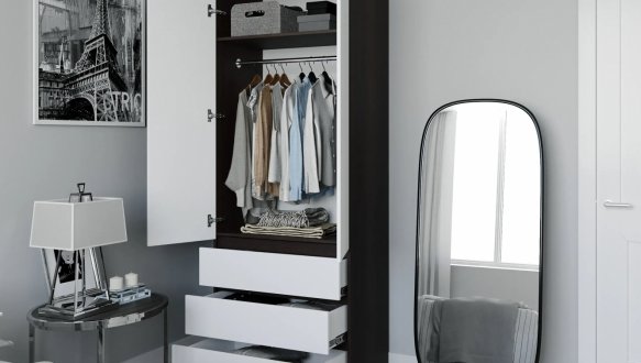 Шафа Морелі Т211 2 дверна венге з трубою 80 см 1