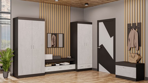 Шкаф 2д КС Терра 2 дверна графіт 100 см 0