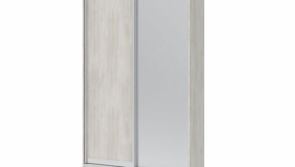 Шкаф-купе с зеркалом Дорос Сити Лайт белое дерево 2 дверный 120 см 