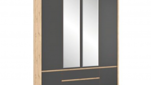 Шкаф 4Д2Ш Mebel Service Доминика 4 дверный серый 186 см