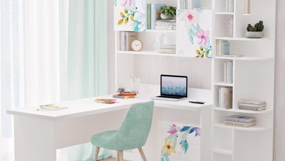 Стол угловой с надстройкой и эркером 8