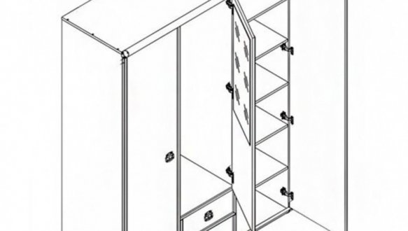 Шафа JSZF 3D2S/150 ВМК Украіна Монтана Каньйон 3 дверна сосна каньйон 150 см 5