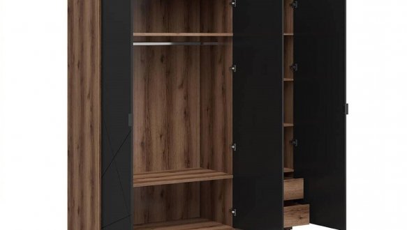 Шкаф SZF3D BRW Poland Forn 3 дверный черный 180 см 2