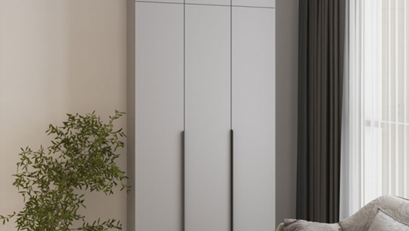 Шкаф Mebelstar Оскар трехдверный с антресолью и ящиками Серая мышка 120 см