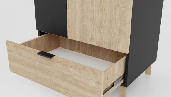 Шафа С-102 Neman Сканді 2 дверний графіт 94 см 1