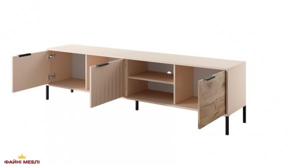 Тумба під ТВ Rave/Рейв RTV203 Дуб Вікінг/Бежевий Perfect Home Ширина 203 см 3