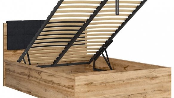 Кровать двуспальная с мягким изголовьем BRW Poland LOZ/140/B Tetrix / Тетрикс с подьемним механизмом и нишей для белья ДСП 8