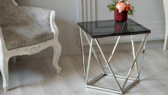 Стол кофейный CP-2 тонированный + серебро 6