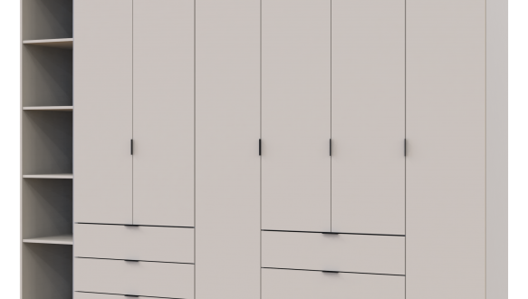 Шкаф Дорос Гелар шестидверный с этажеркой Кашемир 271 см