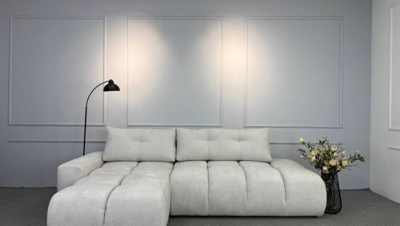 Кутовий диван розкладний крокуюча єврокнижка Елізіум Сапфір 277 см 43