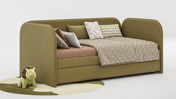 Кровать детская мягкая с дополнительным спальным местом Wooodsoft Todi / Тоди