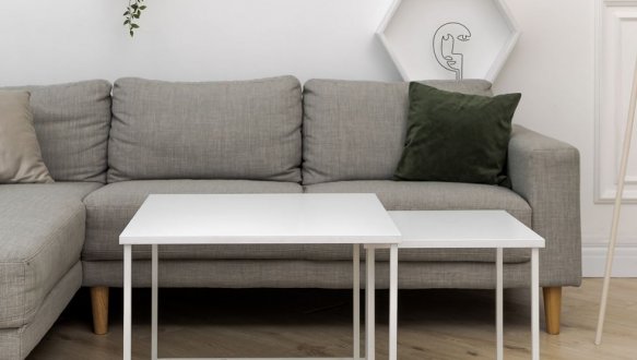 Комплект столиков Квадро S + М белый