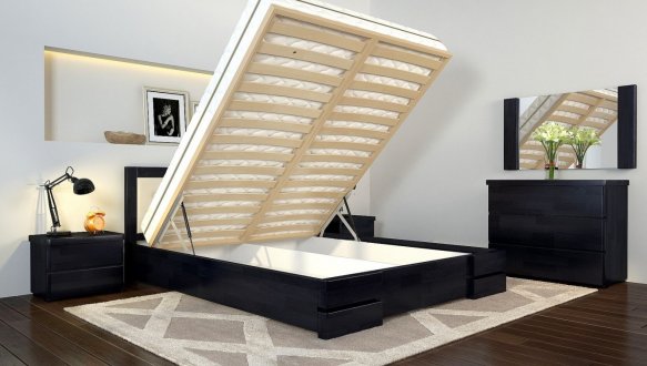 Кровать деревянная ArborDrev Регина Люкс с подьемным механизмом и нишей для белья Сосна / Бук 0