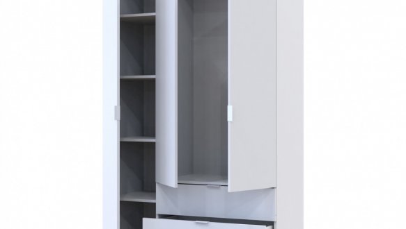 Шафа для одягу Дорос Гелар білий 3 ДСП 116,2 см 0