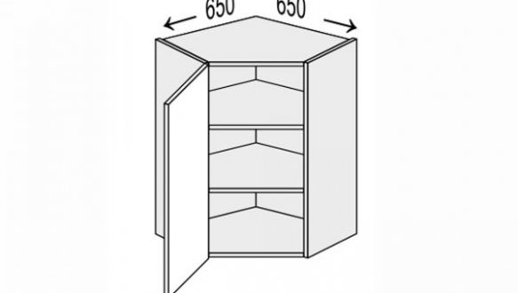 Секция верхняя УголВ 45° 650х650/720 1дв Глори