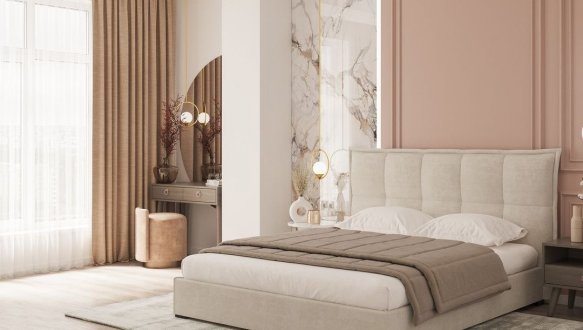 Кровать мягкая двуспальная Шик Галичина Мисти 17