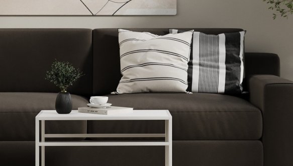 Придиванный стол-трансформер Fiji Double Белый бриллиант/Белый 1