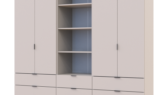 Шкаф для одежды Дорос Гелар кашемир 4-х дверный с пеналом 215 см