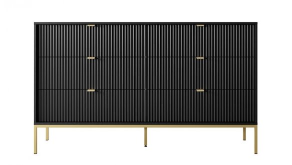 Модульна вітальня Чорний/Золоті ніжки Nova 2