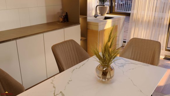 Стіл Edmund (120-160 см) Polar White Glossy 2