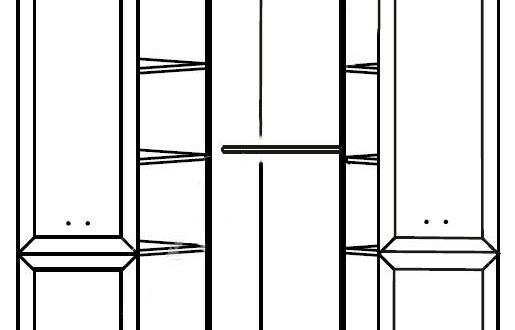 Шафа кутова SZFN2D Гербор Салерно 2 дверна білий 98 см 2