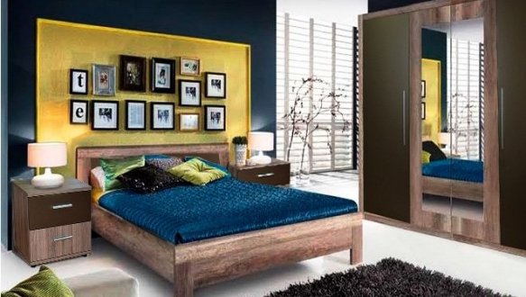 Модульная спальня Juliet/Джульетта VMV Holding Дуб арканзас тёмный/Бронза 1