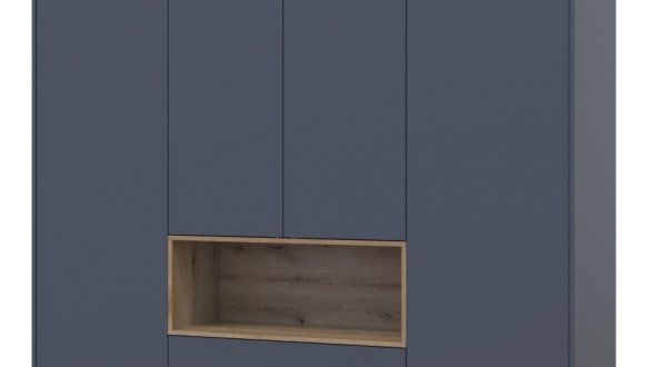 Шкаф для одежды с нишею Дорос Дейл 4 дверная с 2-мя ящиками графит 206 см 2