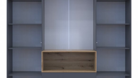 Шкаф для одежды с нишею Дорос Дейл 4 дверная с 2-мя ящиками графит 206 см 5