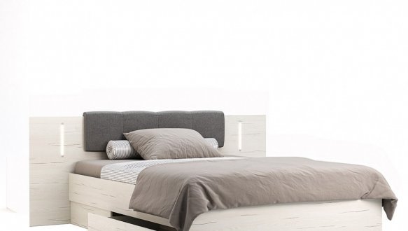 Кровать 1.6х2.0 мягкая спинка с ящиками без каркаса Эмма 0