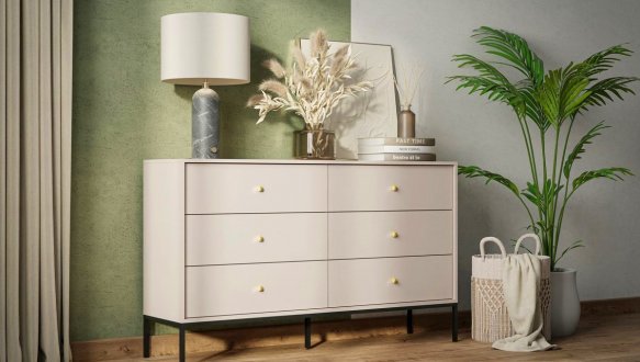 Комод Моно / Mono MKS154 Бежевий/чорні ніжки