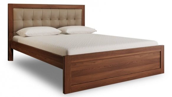 Кровать деревянная с мягкой вставкой Лев Мадрид 50 массив Бук 0