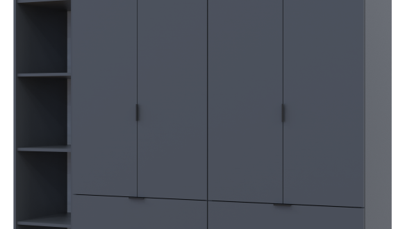 Шкаф Дорос Гелар графит с Этажеркой 4-х дверный 193,2 см