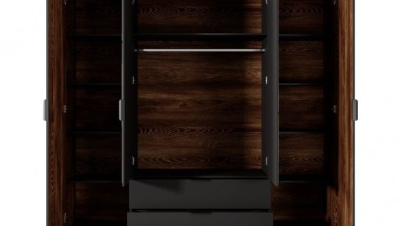 Шкаф 4D2S/220 Perfect Home Milton 4 дверный каштан 225 см 1