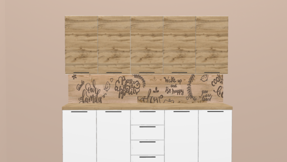 Кухня 2,0 м МДФ плівка Хай-тек Горизонталь/ДСП ЕКО 6