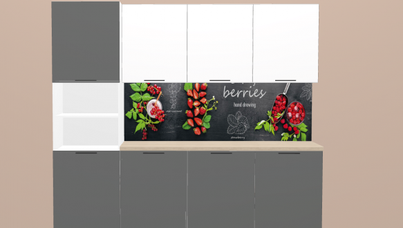 Кухня 2,4м Фарбований високий глянець ДСП АКЦІЯ 1