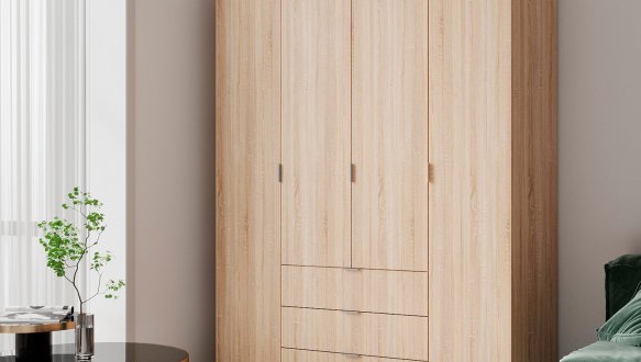 Шкаф Дорос Гелар дуб сонома с Этажеркой 4-х дверный 193,2 см