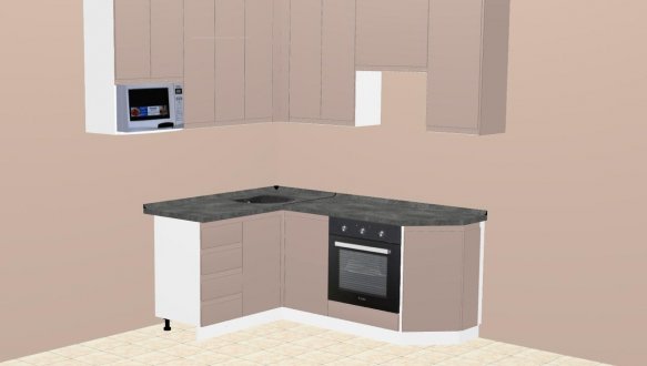 Кухня кутова Фарбований МДВ, Альфа ручка АКЦІЯ