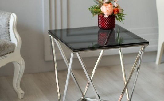 Стол кофейный CP-2 тонированный + серебро