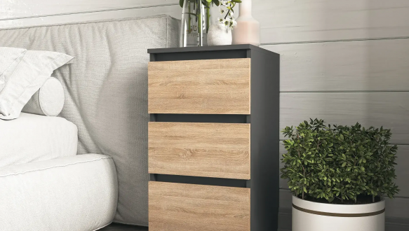 Тумба приліжкова антрацит/сонома Т216