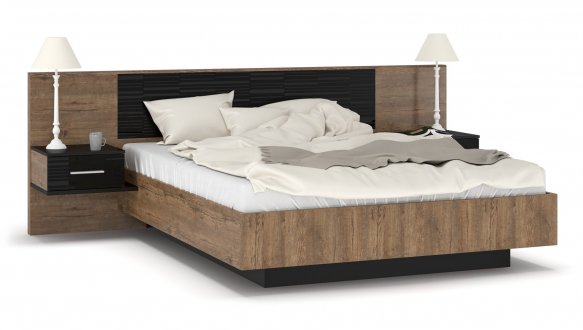 Ліжко ламель без ламелей + тумби приліжкові Фієста