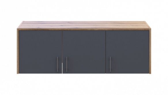 Антресоль Дорос Ронди графит 3-дверная 121 см 2